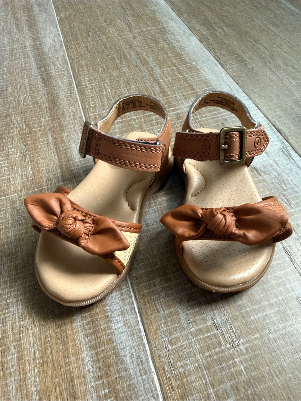 Stride Rite Toddler Tan Bow Sandals